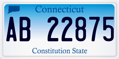 CT license plate AB22875