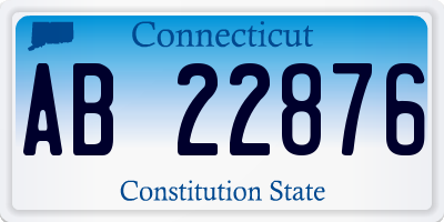 CT license plate AB22876