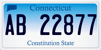 CT license plate AB22877