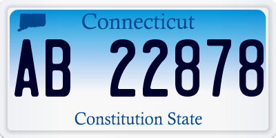 CT license plate AB22878