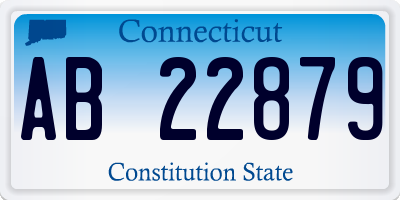 CT license plate AB22879