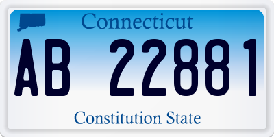 CT license plate AB22881