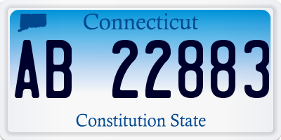 CT license plate AB22883
