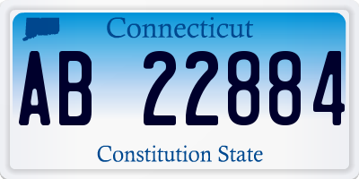 CT license plate AB22884