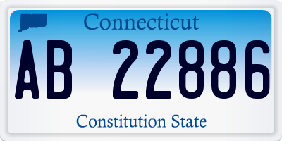 CT license plate AB22886