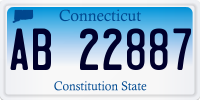 CT license plate AB22887