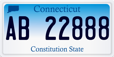 CT license plate AB22888