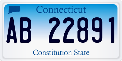 CT license plate AB22891