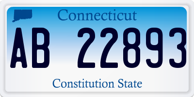 CT license plate AB22893