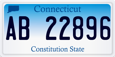 CT license plate AB22896