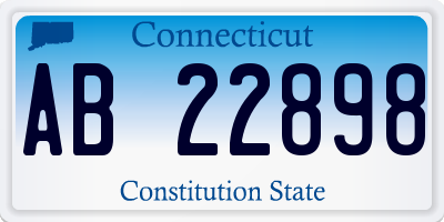 CT license plate AB22898