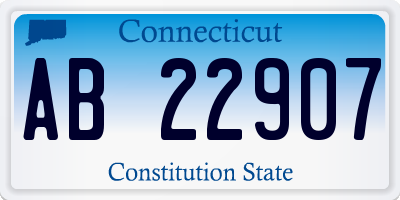 CT license plate AB22907