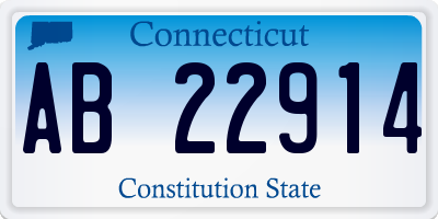 CT license plate AB22914