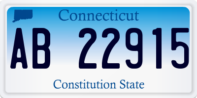 CT license plate AB22915