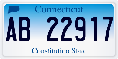 CT license plate AB22917