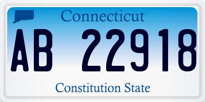 CT license plate AB22918