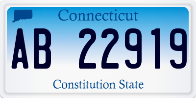 CT license plate AB22919