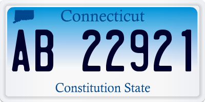 CT license plate AB22921