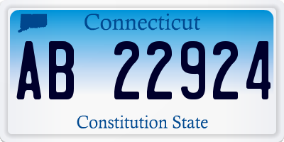 CT license plate AB22924