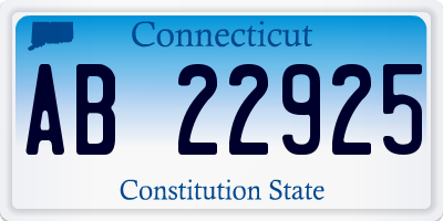 CT license plate AB22925