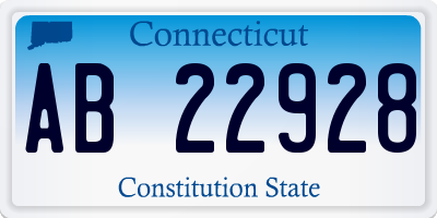 CT license plate AB22928