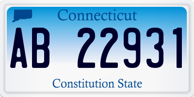 CT license plate AB22931