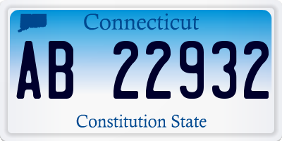 CT license plate AB22932