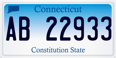 CT license plate AB22933