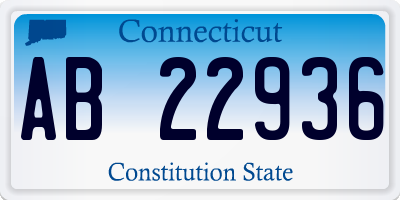 CT license plate AB22936