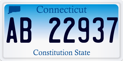 CT license plate AB22937