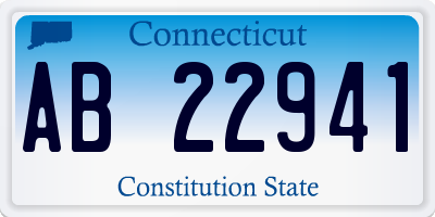 CT license plate AB22941