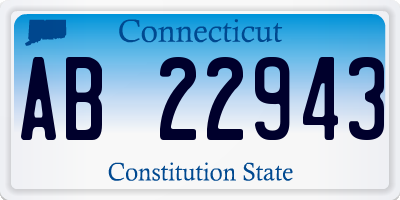 CT license plate AB22943
