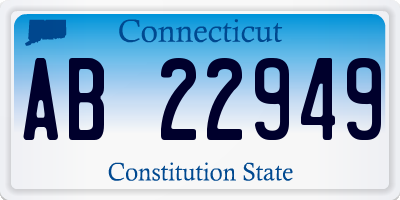 CT license plate AB22949