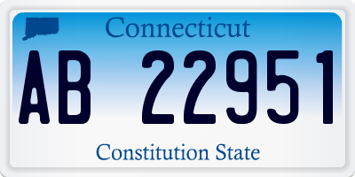 CT license plate AB22951