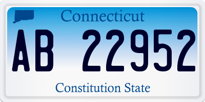CT license plate AB22952