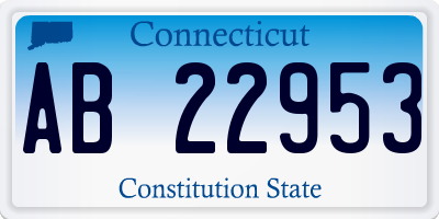 CT license plate AB22953