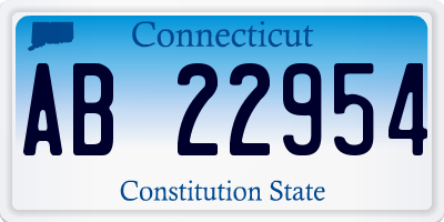 CT license plate AB22954