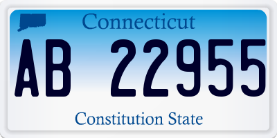 CT license plate AB22955