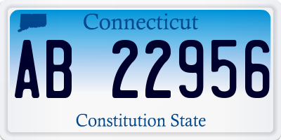 CT license plate AB22956