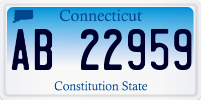 CT license plate AB22959