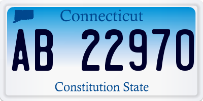 CT license plate AB22970