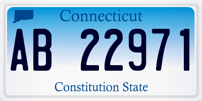CT license plate AB22971