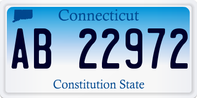 CT license plate AB22972