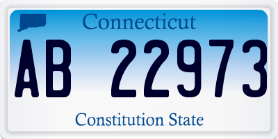 CT license plate AB22973