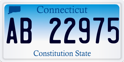 CT license plate AB22975