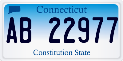 CT license plate AB22977