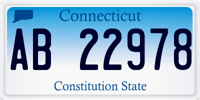 CT license plate AB22978