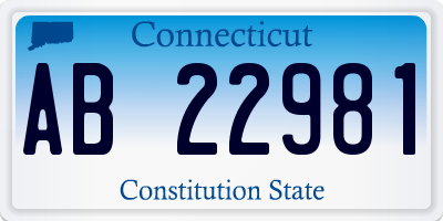 CT license plate AB22981