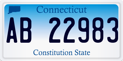 CT license plate AB22983