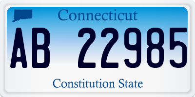 CT license plate AB22985